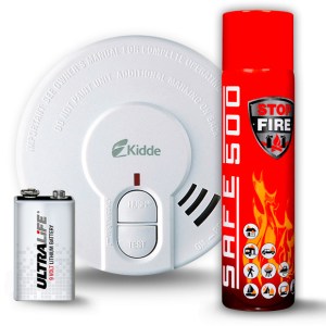 SET Fotoelektrický detektor kouře Kidde 29HD-L + hasicí sprej SAFE 500