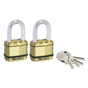 Sada 2 ks mosadzných visiacich zámkov M5BEURTLF - Master Lock Excell - 50mm