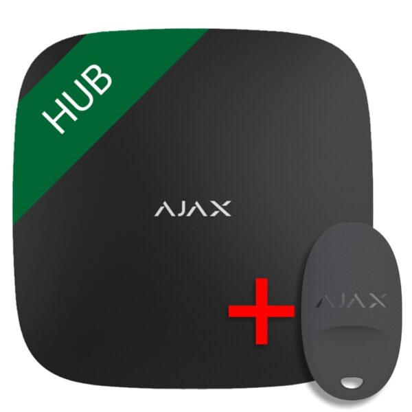 SET Ajax Hub black +  Ajax SpaceControl black - ZADARMO