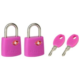 Set 2 ks visiacich zámkov Master Lock TSA 4695EURTAST - ružový