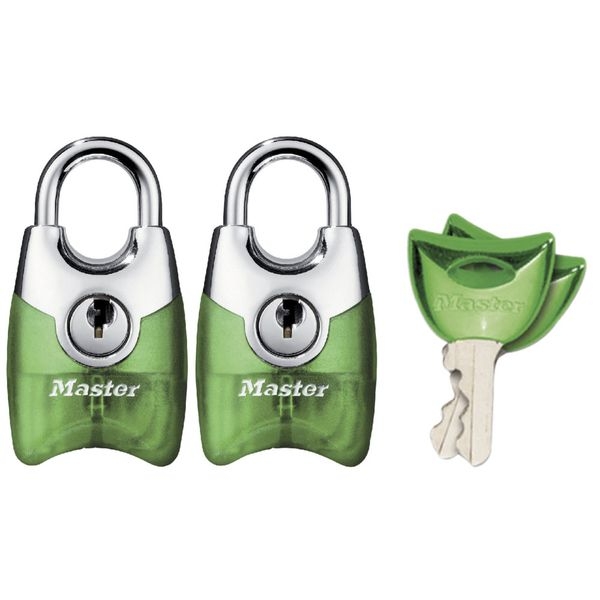 Set 2 ks visiacich zámkov 20mm Master Lock Fusion 4630EURTAST - zelený