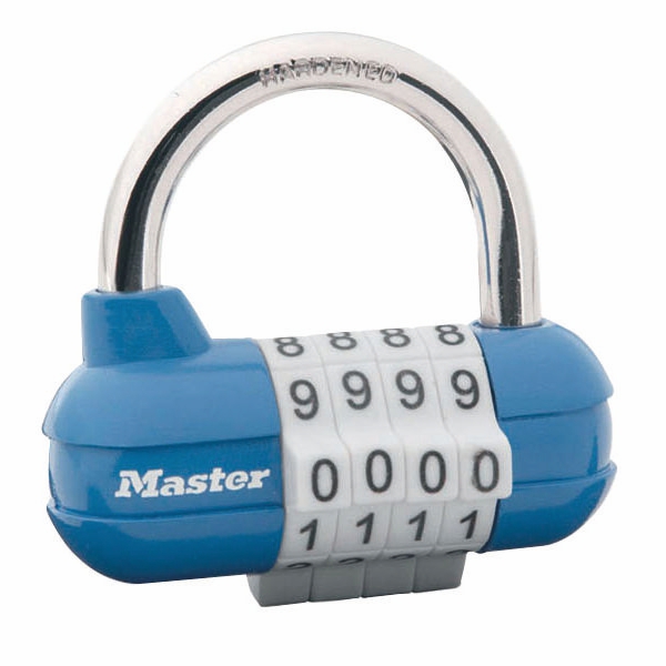 Kombinačný visiaci zámok horizontálne 1523EURD - Master Lock - modrý