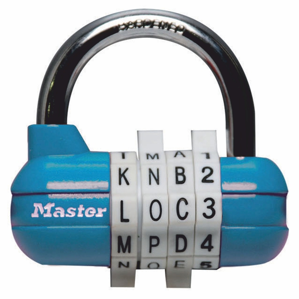 Kombinačný visiaci zámok horizontálne 1534EURD - Master Lock - modrý