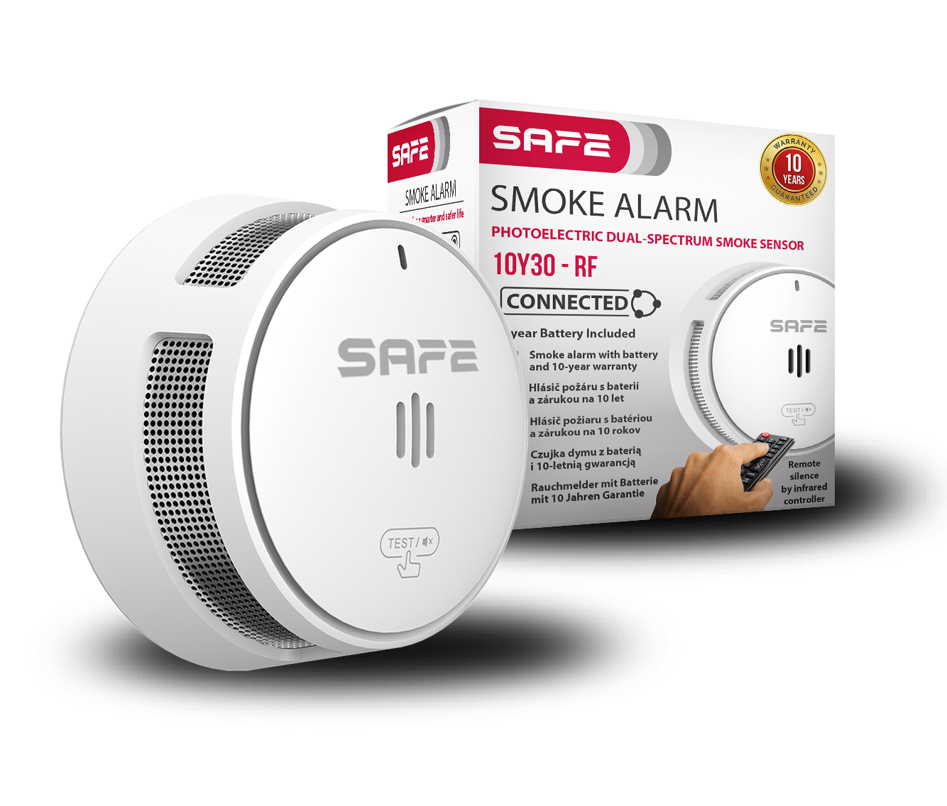 SAFE 10Y30-RF - Bezdrôtovo pripojiteľný požiarny hlásič FireSafe 2 SAFE