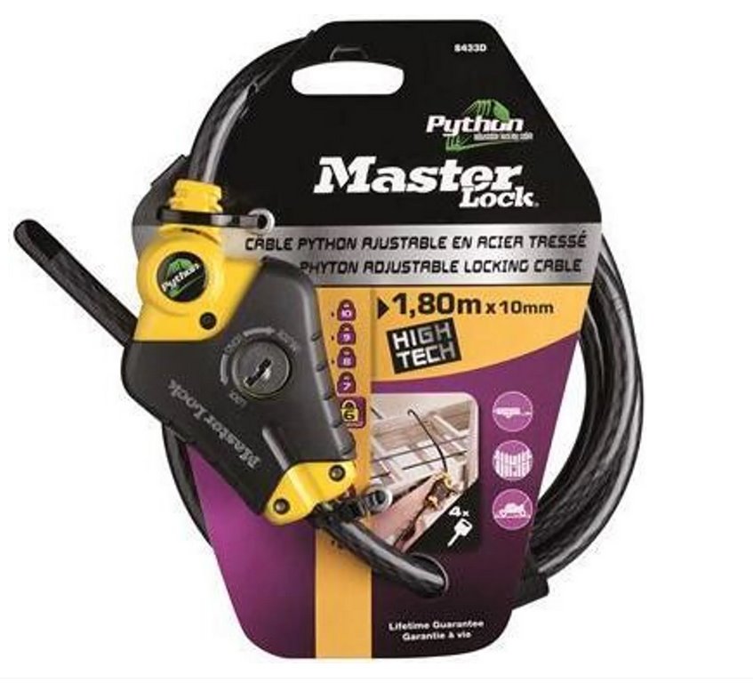 Skracovací lanový zámok Master Lock Python 8433EURD - 10mm 4 Skracovací lanový zámok Master Lock Python 8433EURD - 10mm – Obrázok 4