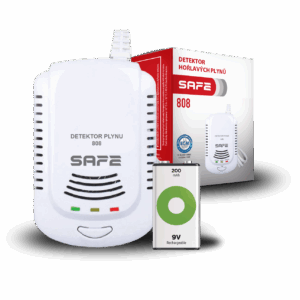 Detektor horľavých a výbušných plynov SAFE-808 (zemný plyn)+záložná nabíjacia batéria