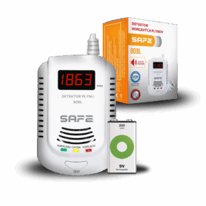 Detektor horľavých a výbušných plynov SAFE-808L (zemný plyn)+záložná nabíjacia batéria