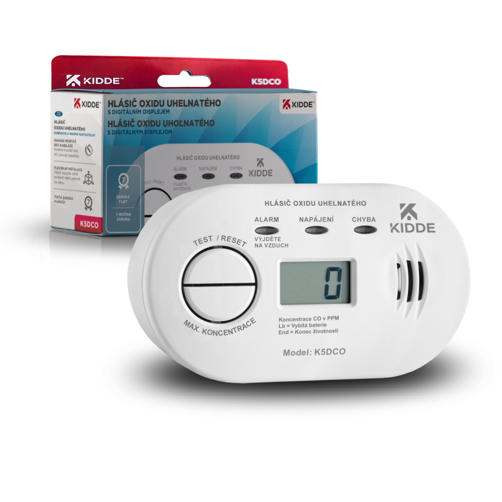 Detektor úniku plynu CO Kidde K5DCO (meracie zariadenie)