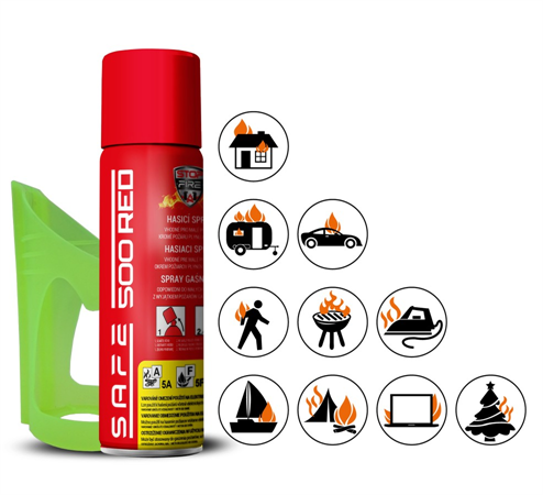 SET Hasiaci sprej SAFE 500RED + držiak SAFE 50F