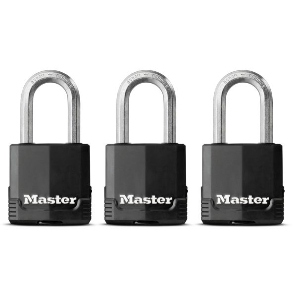 Set 3 ks visiacich zámkov z vrstvenej ocele M115EURTRILF - Master Lock Excell - 48mm