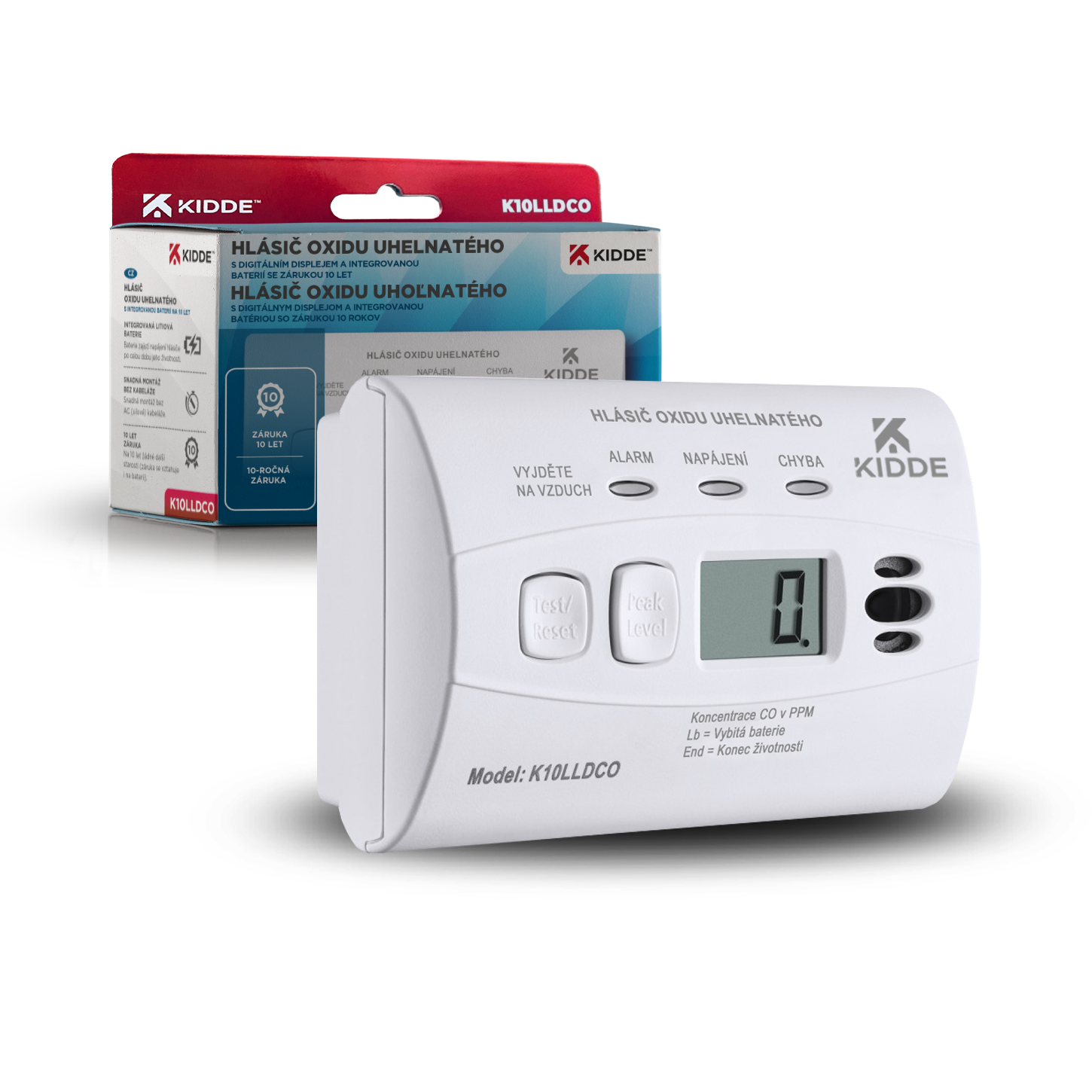 Kidde K10LLDCO detektor CO s displejom