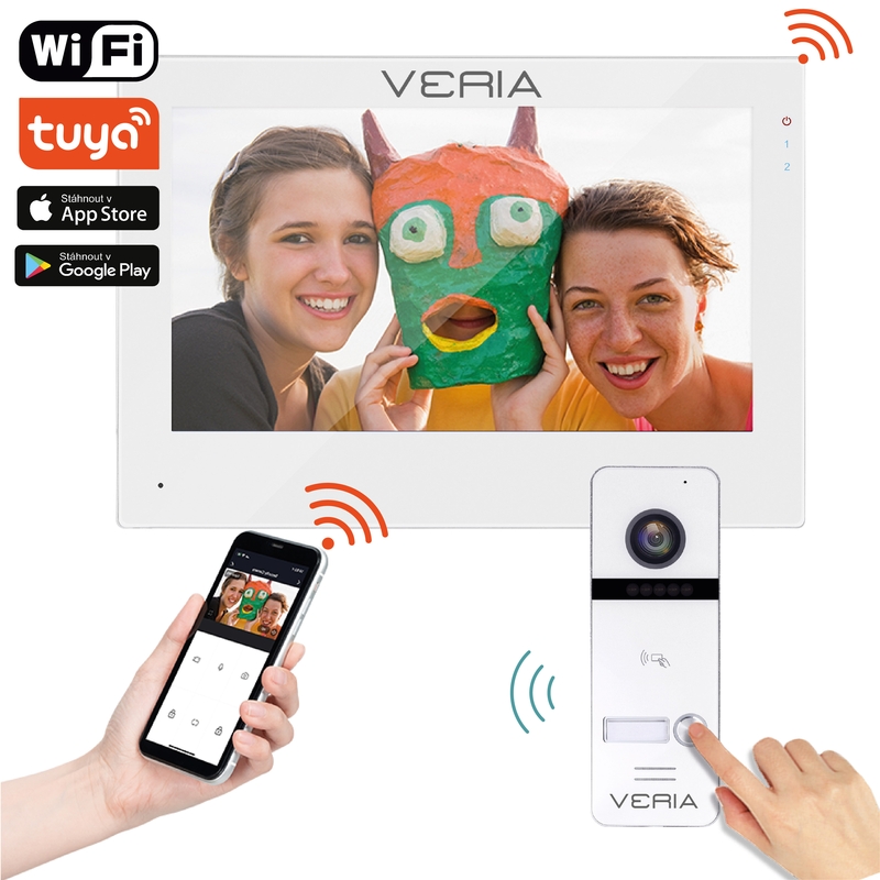 ZOSTAVA Videotelefón VERIA 3001-W (Wi-Fi) biely + vstupná stanica VERIA 301 – Obrázok 2