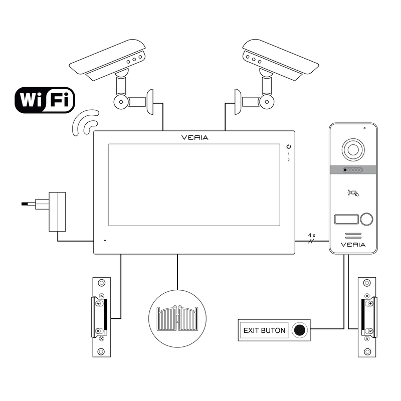 ZOSTAVA Videotelefón VERIA 3001-W (Wi-Fi) biely + vstupná stanica VERIA 301 – Obrázok 3