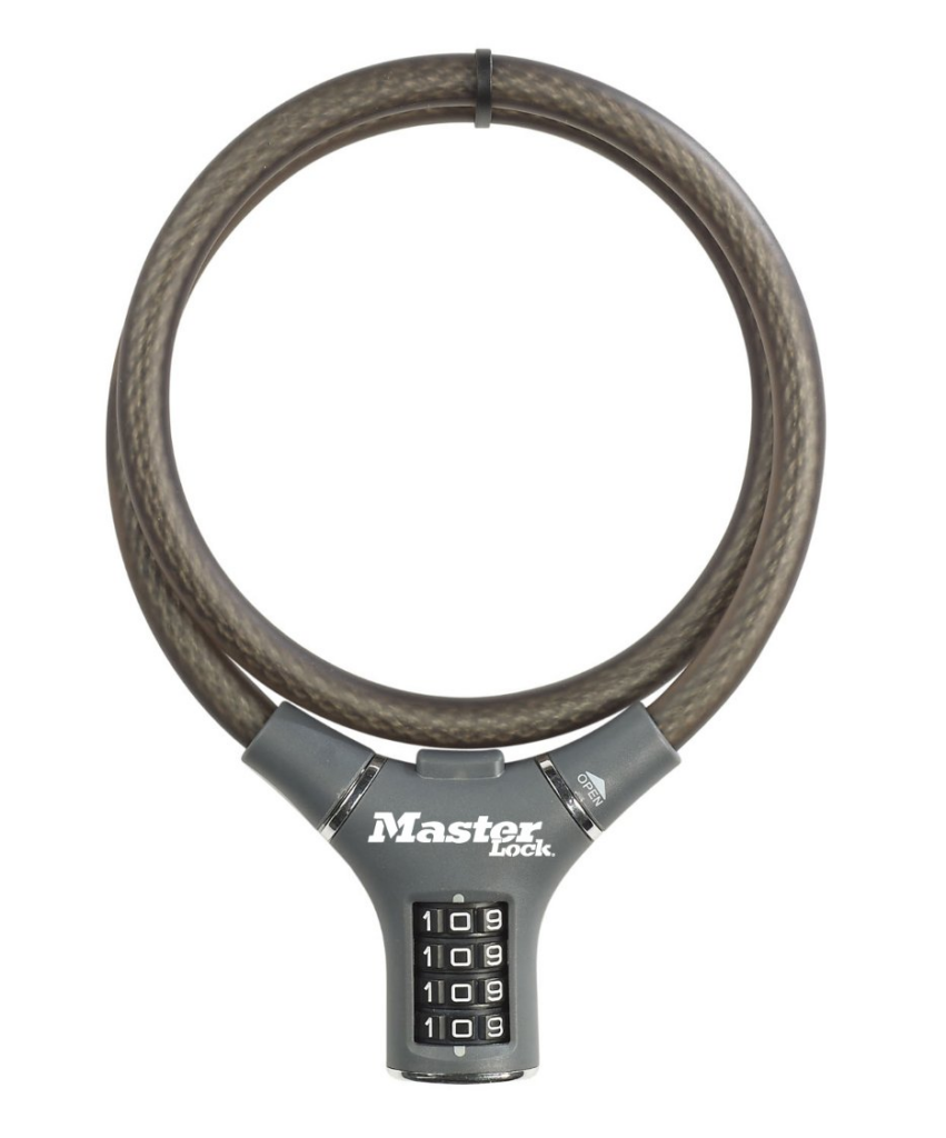 Oceľové kombinačné lanko na bicykel Master Lock 8229EURDPROCOL_grey