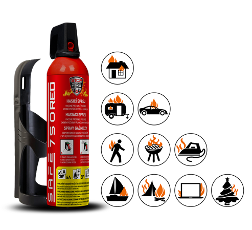 SET Hasiaci sprej SAFE 750 RED + držiak SAFE 75C