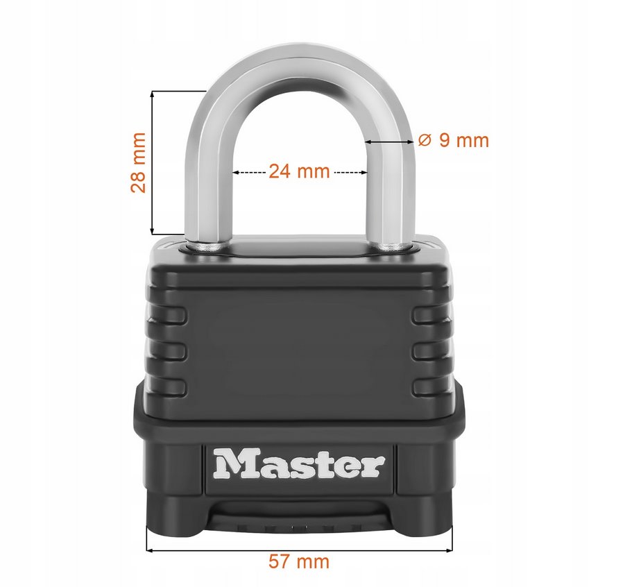 Kombinačný visiaci zámok M178EURD - Master Lock Excell - 56mm – Obrázok 5