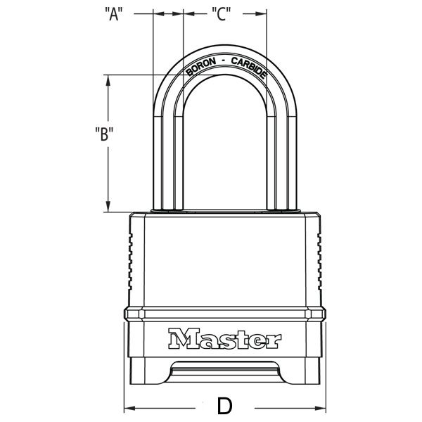 Kombinačný visiaci zámok M175EURDLF - Master Lock Excell - 56mm – Obrázok 2
