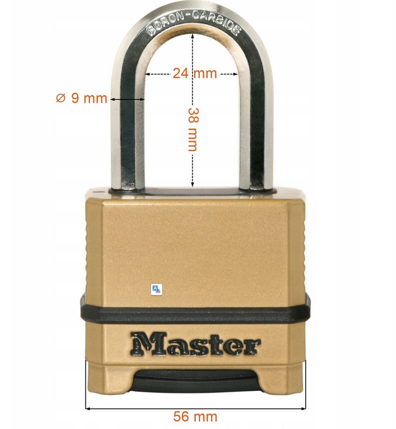 Kombinačný visiaci zámok M175EURDLF - Master Lock Excell - 56mm – Obrázok 4