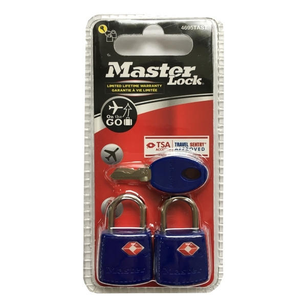 Set 2 ks visiacich zámkov Master Lock TSA 4695EURTAST - modrý – Obrázok 3