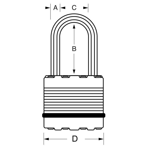 Titánový visiaci zámok M1EURDLH - Master Lock Excell - 45mm – Obrázok 2