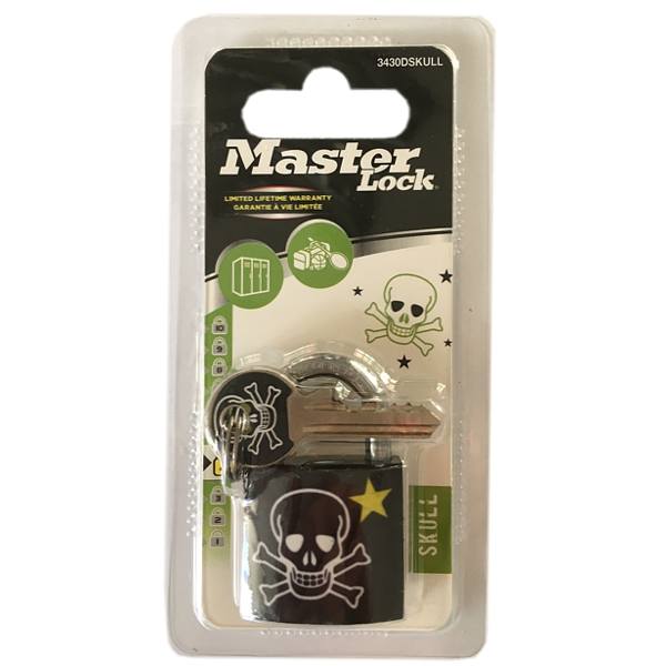 Visiaci zámok Master Lock z pevného hliníka 3430EURDSKULL - 30mm – Obrázok 4
