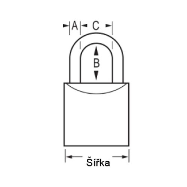 Visiaci mosadzný zámok Master Lock na kľúč 4150 - 50mm – Obrázok 6