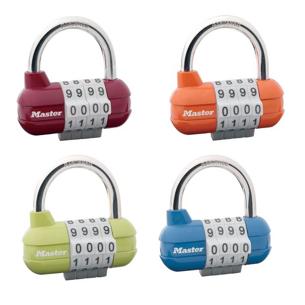 Kombinačný visiaci zámok horizontálne 1523EURD - Master Lock - červený – Obrázok 8
